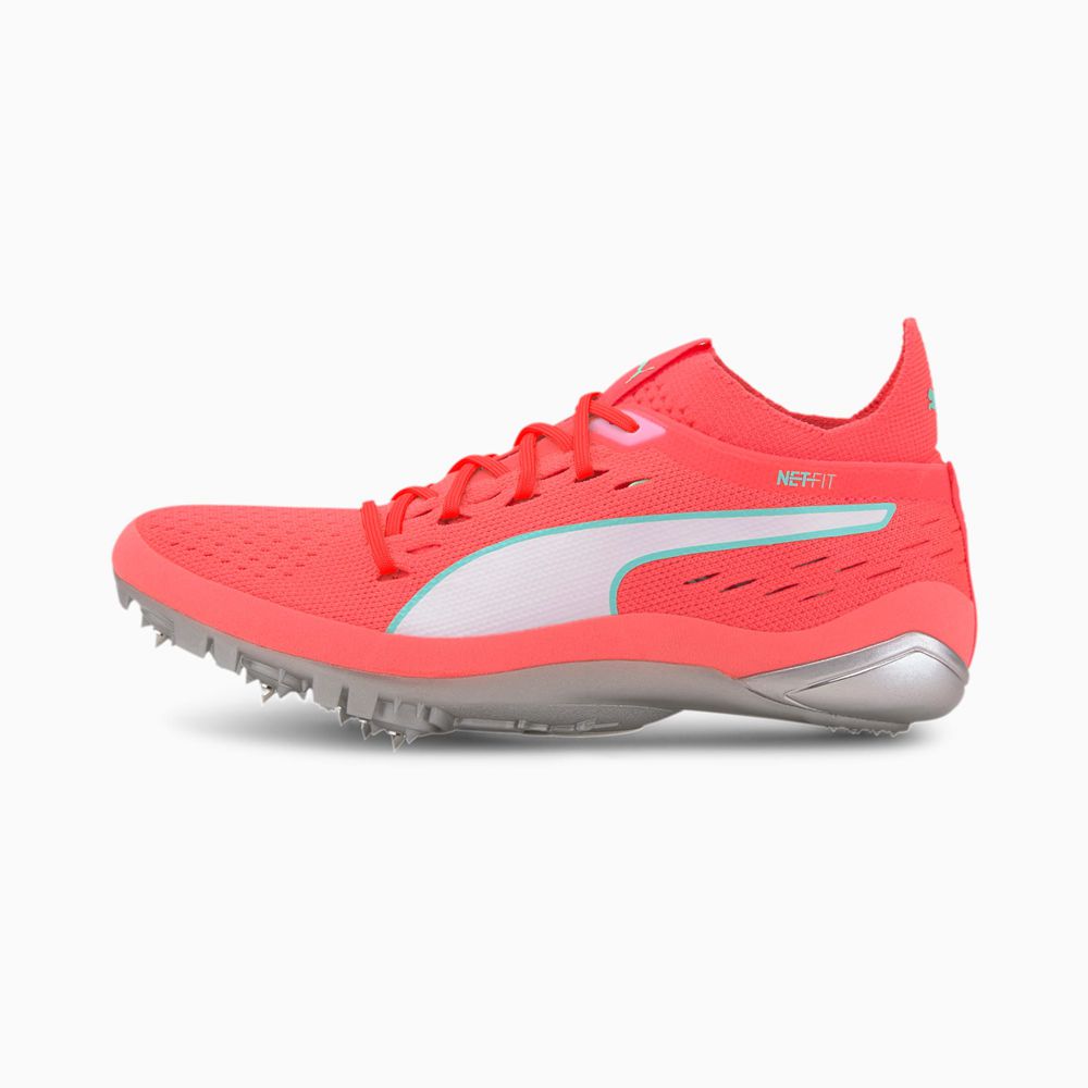 Puma evoSPEED NETFIT Sprint 2 Férfi Szöges Cipő - Rózsaszín/Fehér/Zöld ( Hungary - JULMR4758 )